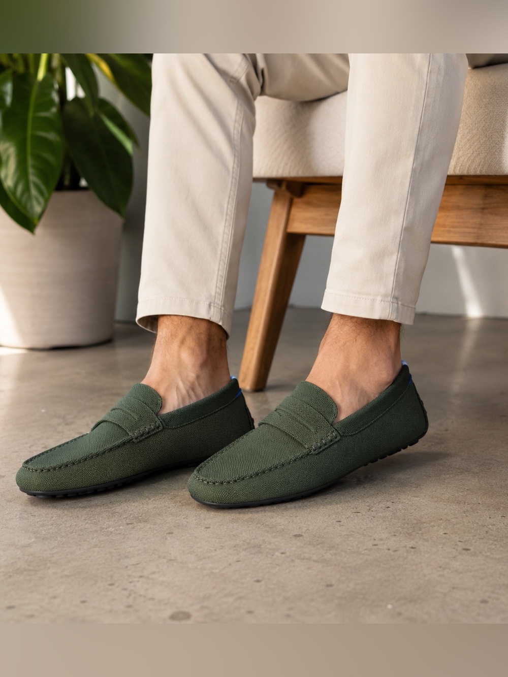 Rothy’s Driver Loafer Fairway Green Men’s 11.5 Knit Washable Slip-On NWOB